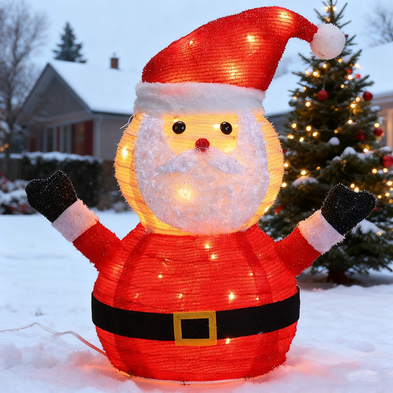 Amazon Santa Claus Outdoor Scene Decoration Led Light-Up 3D DIY Landscape Santa Claus Ornament