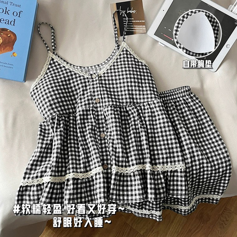 4410-슬링 블랙 체크 무늬 #