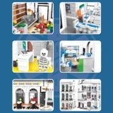 Новый продукт 86199 больница большая модель с видом на улицу строительные блоки строительные игрушки детские образовательные сборки подарки трансграничные мужчины