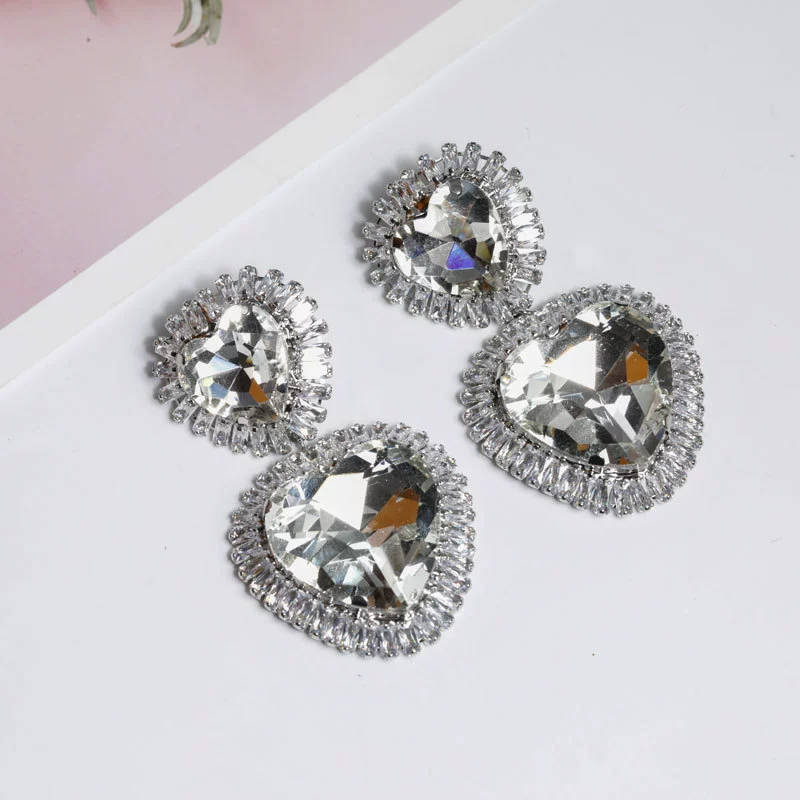 Серебряные серьги из циркония, серебряная игла, европейский стиль, с камнем, образец 925 пробы серебра