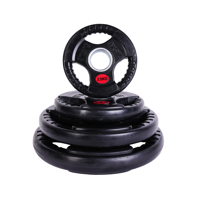 Tabletas de barra encapsulado de plástico de tres orificios, peso de gimnasio, levantamiento de pesas, agujeros grandes, tabletas austriacos, entrenamiento competitivo, película de agarre de mano de goma