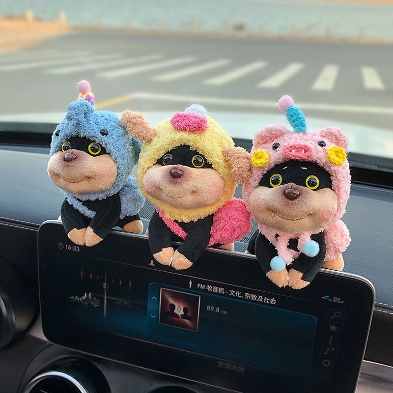 インターネット有名人の同じスタイルの蜂犬車の装飾品車の装飾ぬいぐるみ蜂子犬人形人形バッグペンダント|undefined