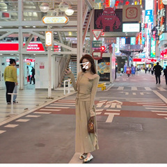 2025新款法式长袖连衣裙子女秋季穿搭一整套感小个子长裙套装女装