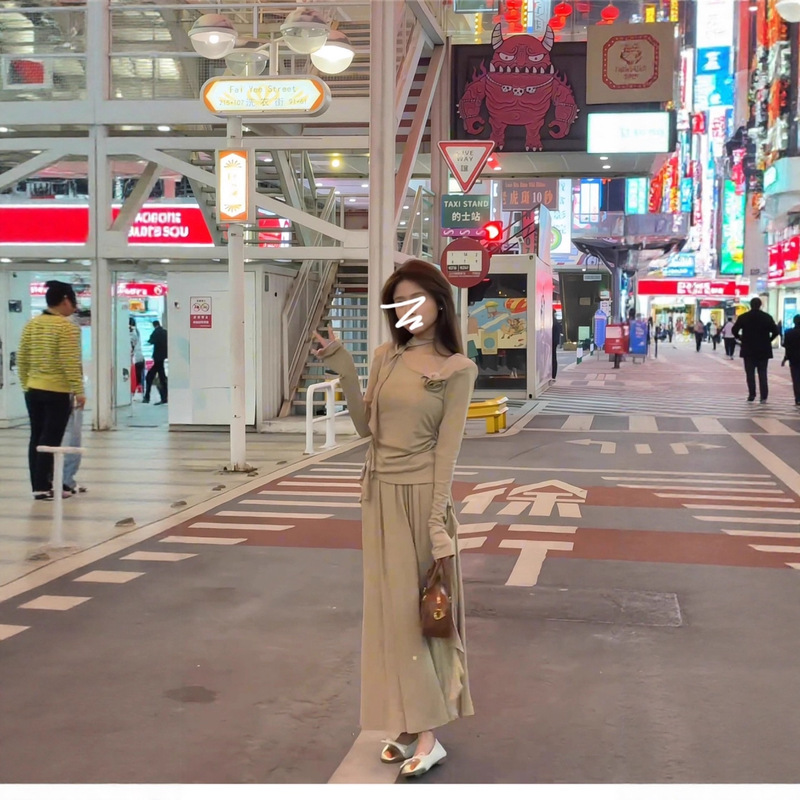 2025新款法式长袖连衣裙子女秋季穿搭一整套感小个子长裙套装女装|undefined