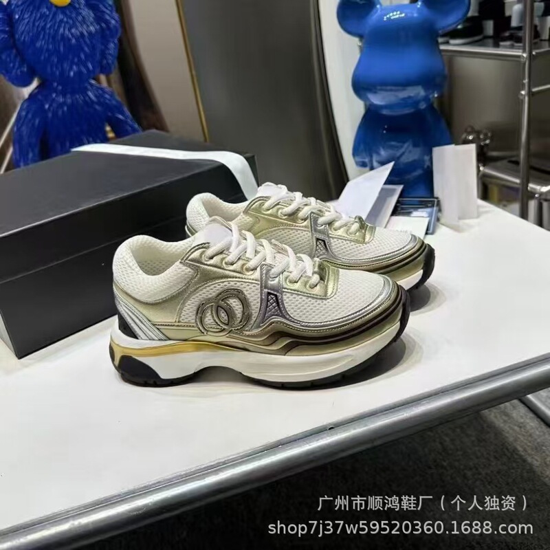 高版银角大王运动鞋真皮厚底老爹鞋网面百搭系带透气休闲运动鞋女|undefined