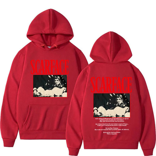 Tony Montana Scarface 90s Classic Hoodie for Men and Women Hip-Hop Retro Long-Sleeve Sweatshirt