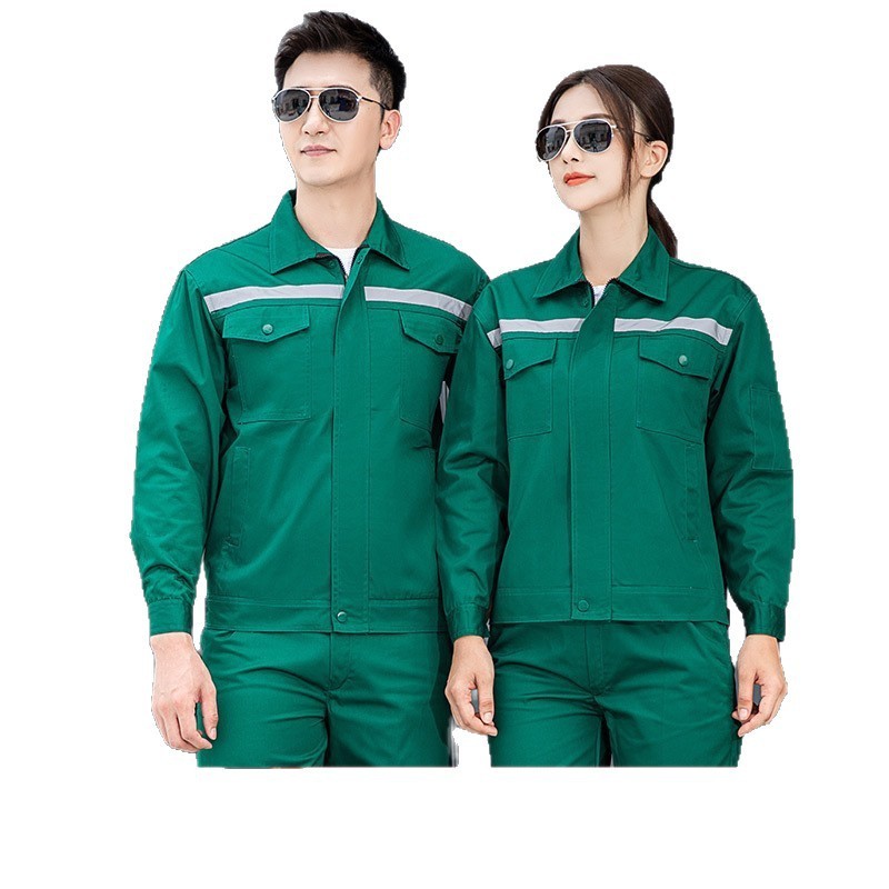 秋冬季长袖工作服套装男士厚款耐磨工地人反光条上衣订定制劳保服|undefined