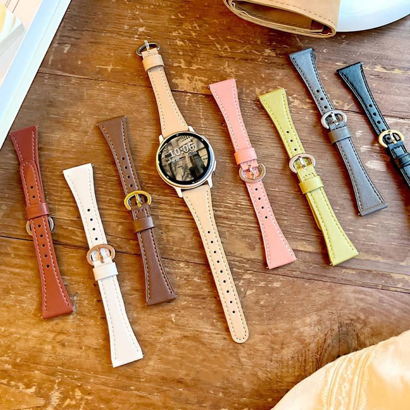 For Jiaming Watch Garmin Strap Horseshoe Buckle Small Waist Forerunner Leather active5 Wristband