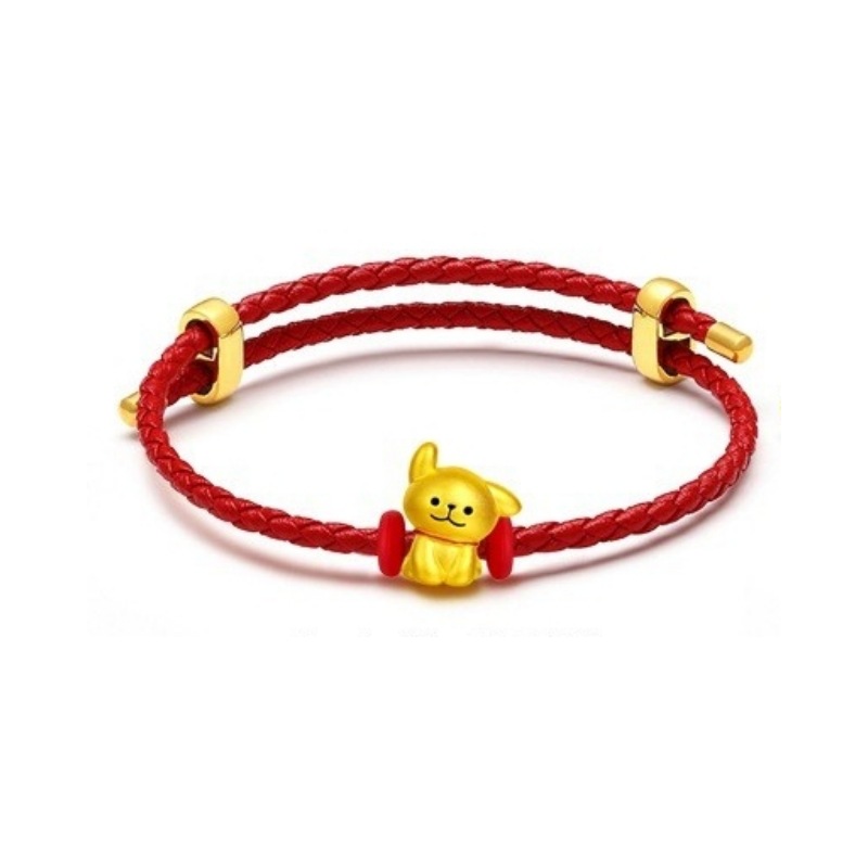 라인 강아지 + 빨간색 가죽 로프 + 인증서 + 카운터 고급 포장