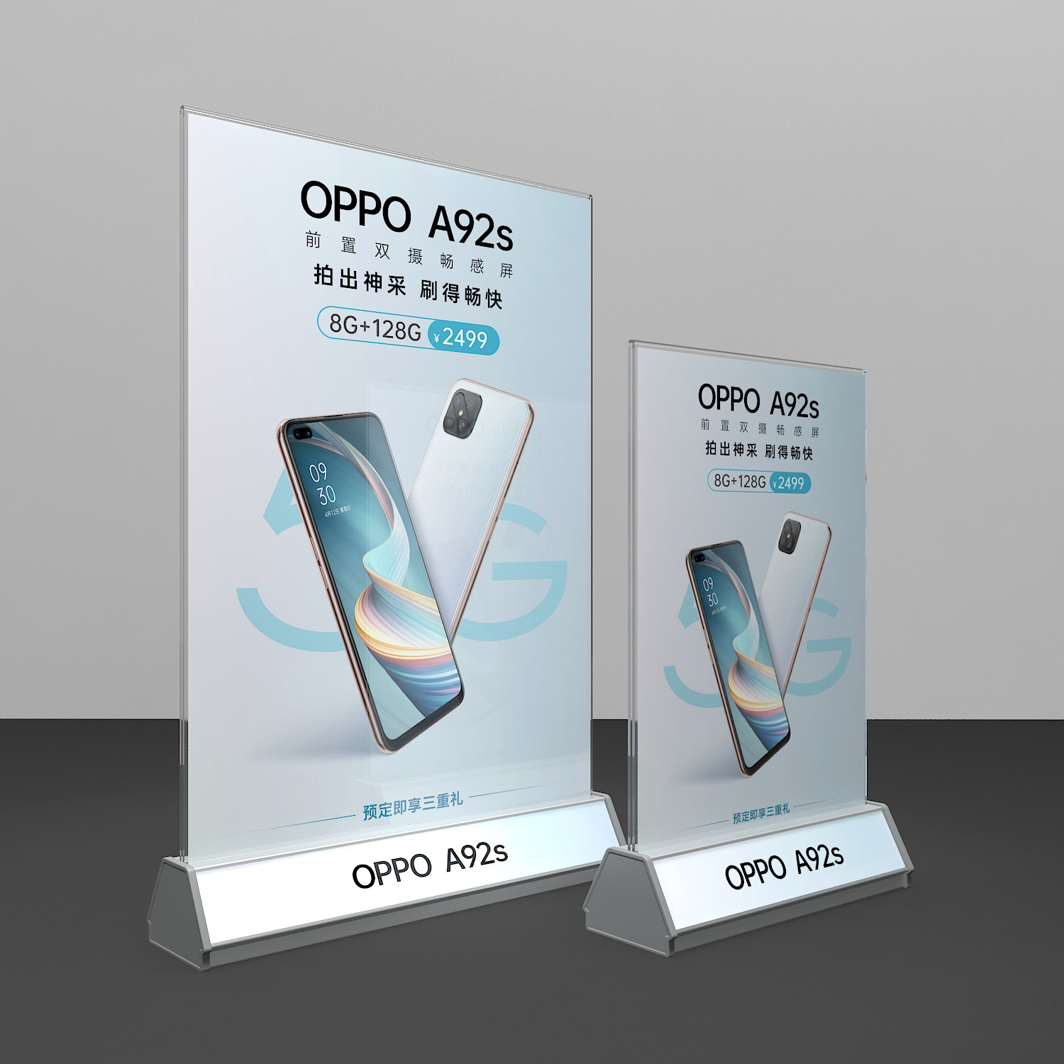 Creative desk plaque stand card holder split screen with transparent metal plaque display, aluminum alloy plexiglass card holder