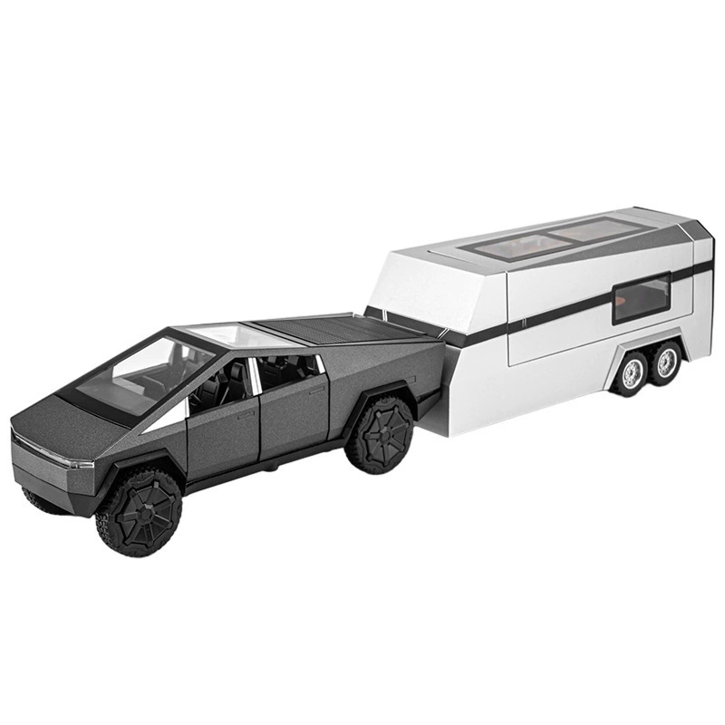 Warrior, realistic alloy car, RV, trailer, children's car model with light music, scale 1:32 -> Воинская реалистичная автомобильная модель из сплава, жилой автофургон, прицеп, детская машинка с музыкой и светом, масштаб 1:32