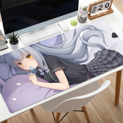 Cartoon Anime Cat Tsubaki Mouse Pad Gaming Mat Small Computer Desk Pad Precise Locking Desk Mat Pad