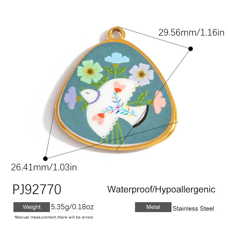跨境不锈钢饰品配件复古手绘风花朵蜜蜂恶魔之眼海星diy项链挂件|undefined