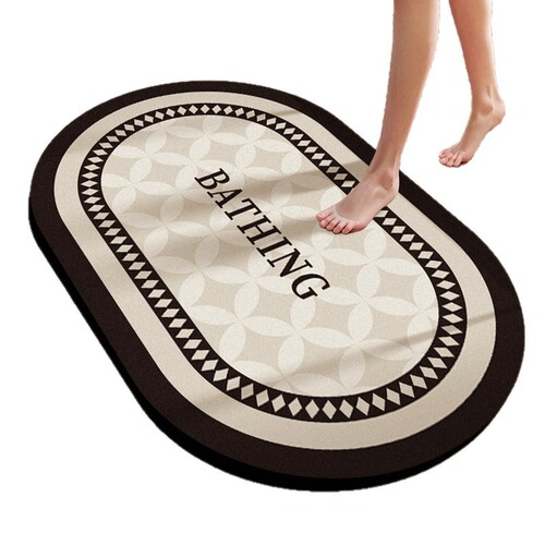 Minimalist style household diatomaceous earth mat, stain-resistant and easy to clean, bathroom mat, toilet mat, water-absorbent and anti-slip foot mat