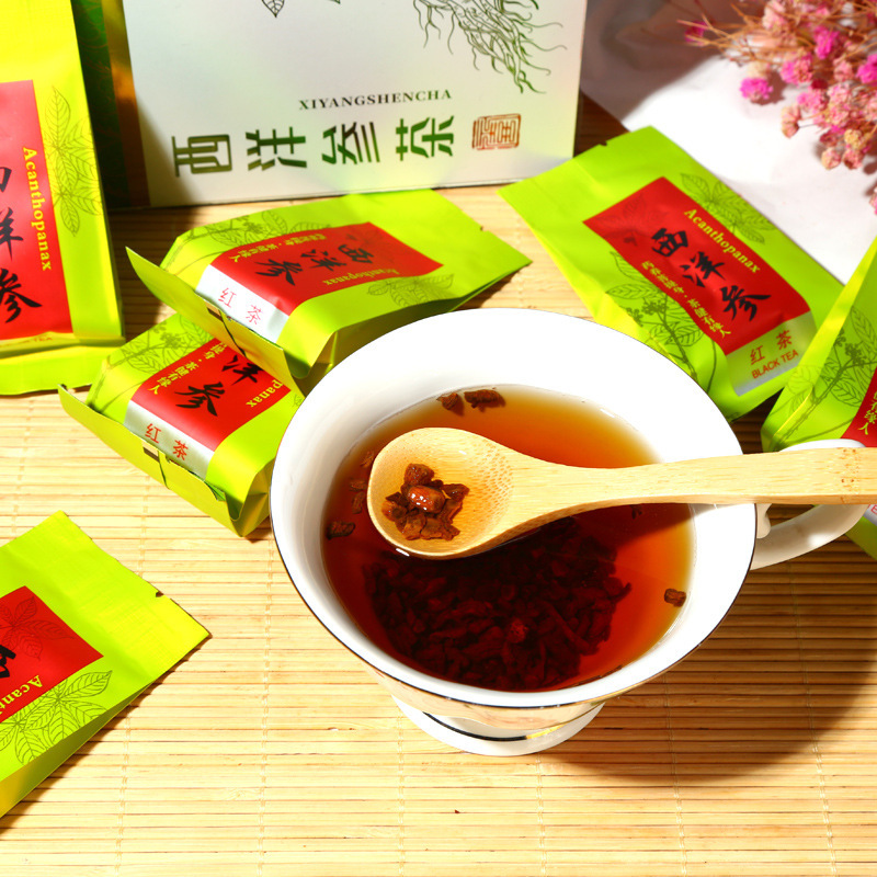 西洋参茶紅茶の小さい包装袋の規格品の長白山西洋参のスライスの花旗の参片は水を浸してすぐ飲むことができます。|undefined