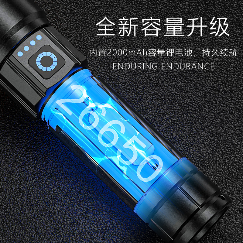 Transfronterizo nueva linterna de luz fuerte cinturón reflectante multifuncional lámpara de iluminación al aire libre portátil de larga resistencia láser blanco de tiro largo