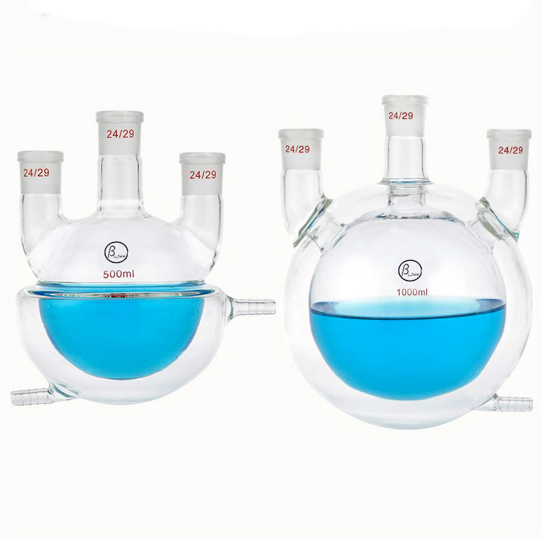 全包半包双层夹套圆底烧瓶单口二口三口四口夹套双层反应釜反应瓶