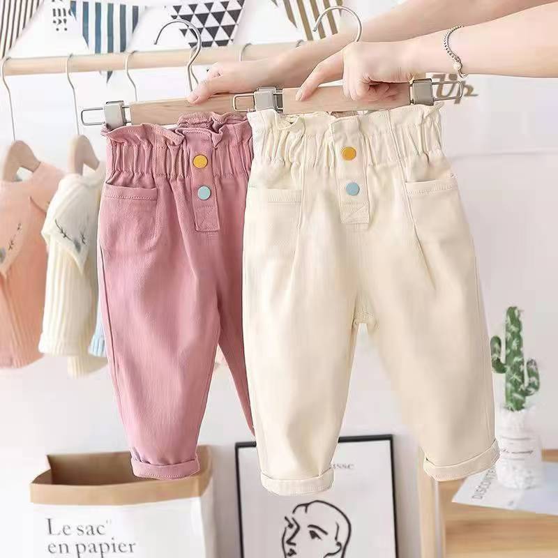 Girls' Spring and Autumn Pants New Outfit Baby Girls' Children's Autumn Western Style Crane Pants Small and Medium-sized Children's Casual Pants Trousers Girls' Spring and Autumn Pants New Outfit Baby Girls' Children's Autumn Western Style Crane Pants Small and Medium-sized Children's Casual Pants Trousers