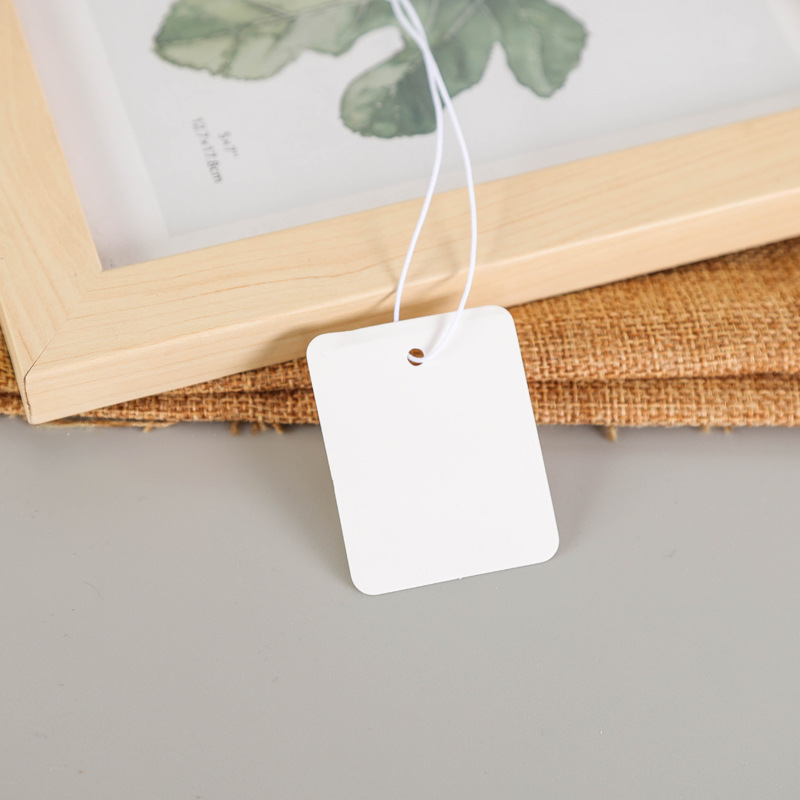 Blank elastic cord price tag handwritten hang card jewelry and pearl rope decoration price tag card