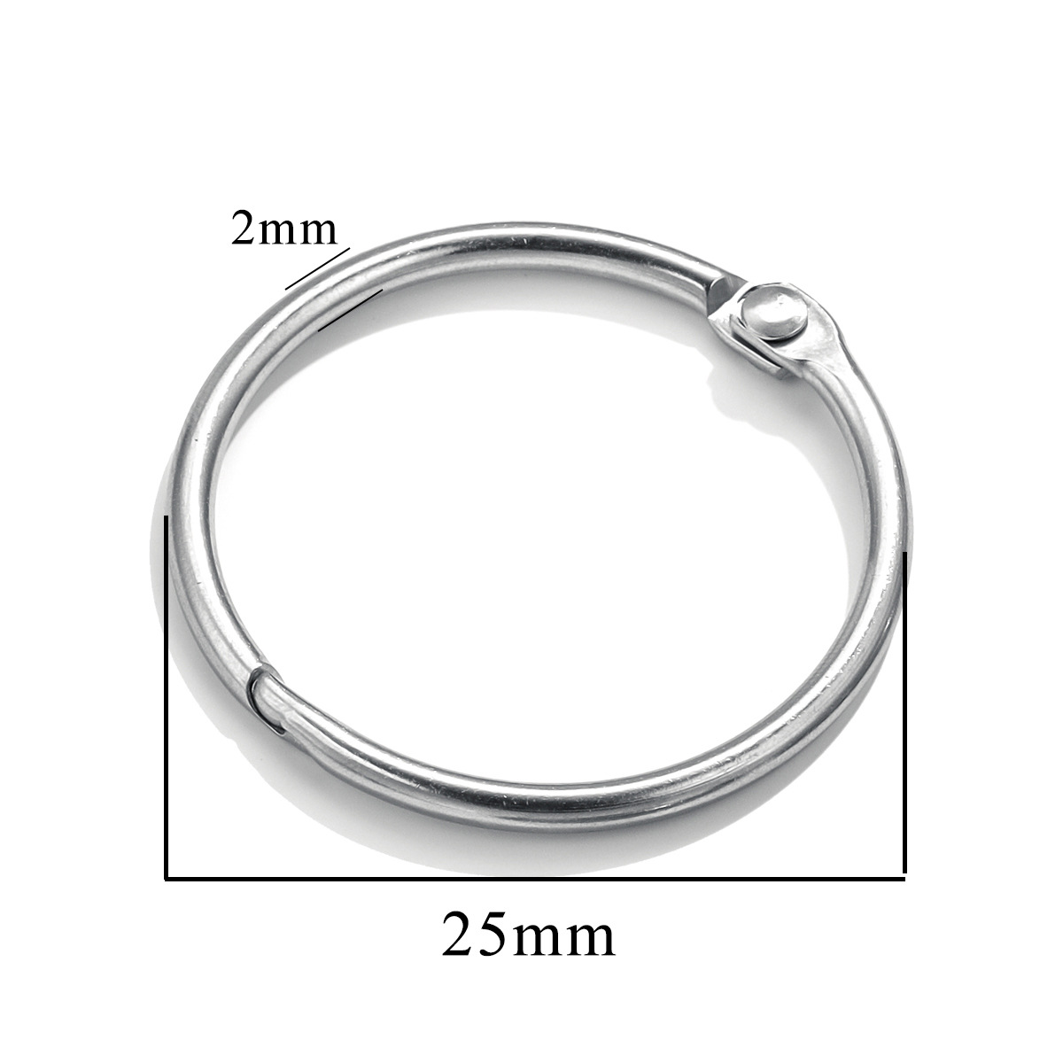 Anillo abierto de acero inoxidable anillo de hojas sueltas anillo de encuadernación hecho a mano DIY accesorios de anillo de hierro