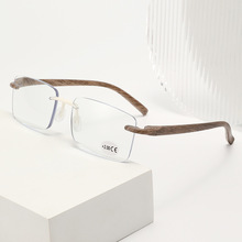 新款无框碳纤维镜架时尚无框切边眼镜超轻光学变色框老花厂家批发