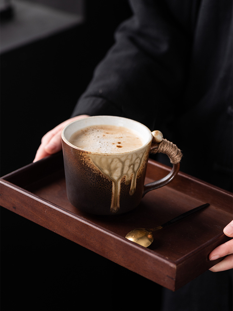 Wabi Sabi Ceramic Mug Vintage Rustic Handmade Coffee Cup_voghion.com