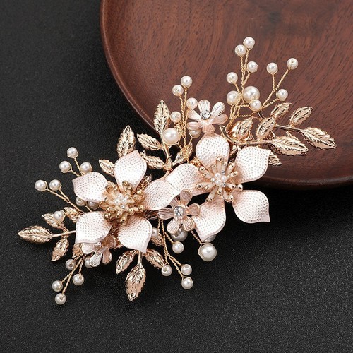 Handmade Forest Hair Clip Women's Retro Golden Flower Side Clip Wedding Dress Xiuhe Hair Hair Accessory Clip Wholesale