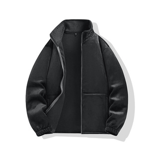 Cardigan Ski Jacket with Stand Collar, Men's Double-Sided Fleece Warm Jacket, Men's Thickened Fleece Jacket