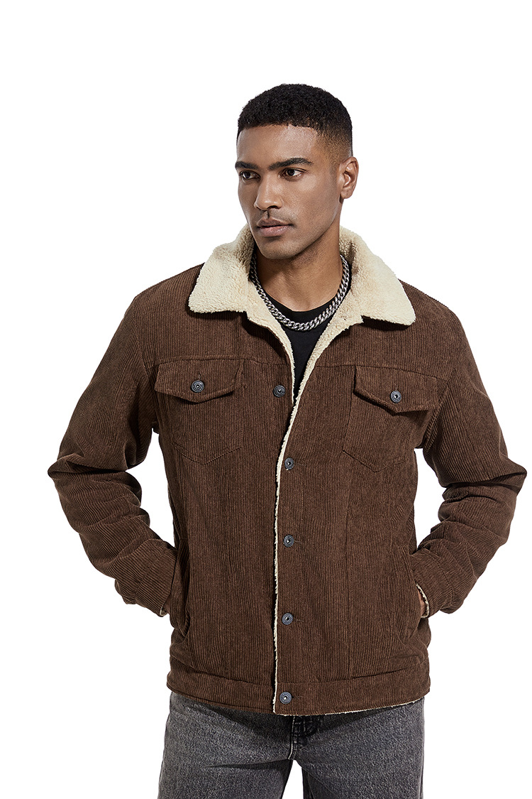 Men's Corduroy Jacket Slim Fit Winter Outerwear For Men_voghion.com