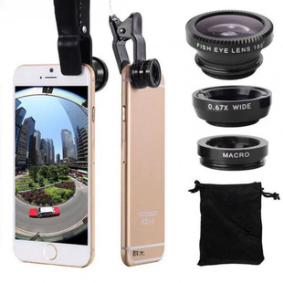 Mobile Phone Camera Lens Special Effects Selfie Accessories External Camera Wide-Angle Macro Fisheye Three-In-One Set
