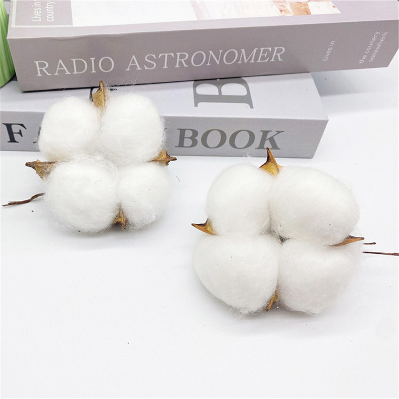 Cabeza de algodón artificial flor seca natural hecho a mano vintage estilo rústico arreglo floral guirnalda ramo accesorios de tiro