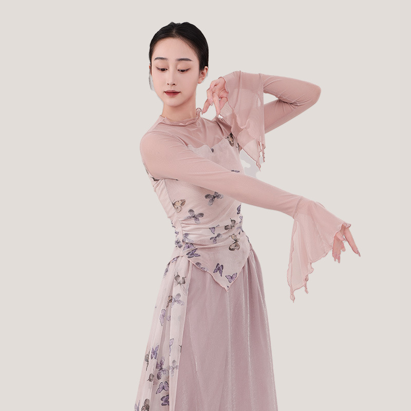 Dance Clothing Teachers Classical Performance Veil Clothes Women's Elegant Practice Chinese Long Sleeve Top Fairy Dancing Adult New Style