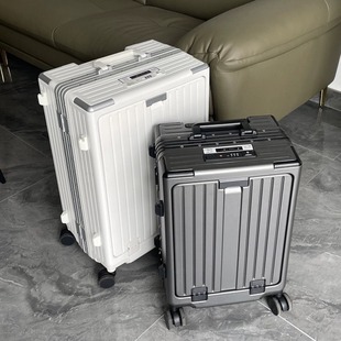 Luggage case 24 inch anti-fall front opening business suitcase men's aluminum frame trolley case computer boarding password box 20 inch
