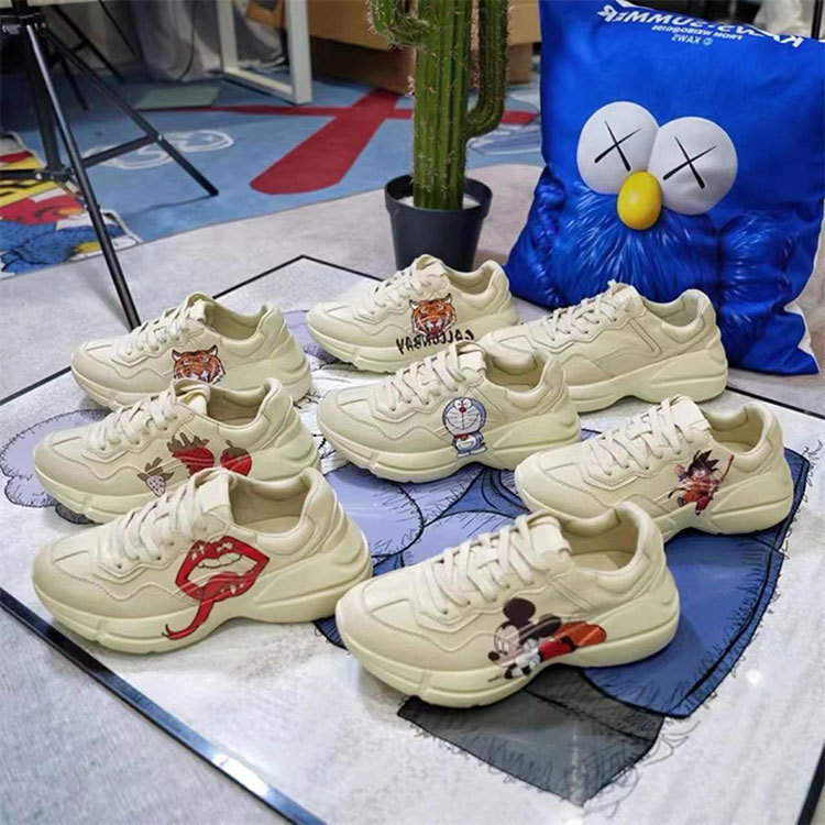 Mickey Dingdang Cat High Quality Summer G Family Torre Shoes Cartoon Casual Thick Sole Height Increasing Sneakers Unisex Ins Genuine Leather