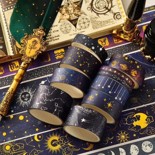 SDRT231003 vast starry sky series bronzing and paper tape suit cross-border products starry sky theme