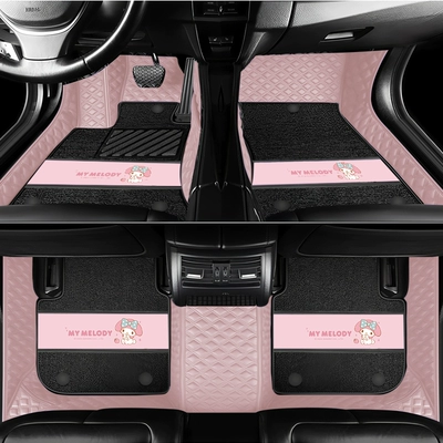 Set Car Accessories Cute Decorations – Sürətlər qutusu və əl tormozu başlıqları - mm405-double-layer-floor-mats-leather-premium-faux-cashmere-blanket-custom-fit-please-specify-your-car-model-in-the-order-notes