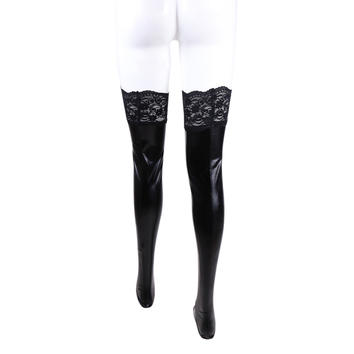Tienda de fábrica al por mayor juguetes sexuales calcetines de charol de cuero brillante bronceado calcetines elásticos ropa de rendimiento ropa de tubo de acero Juguetes image 1