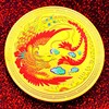 代发 日本凤凰涅槃彩印镀金纪念章 魔术百鸟族礼物硬币金币纪念币