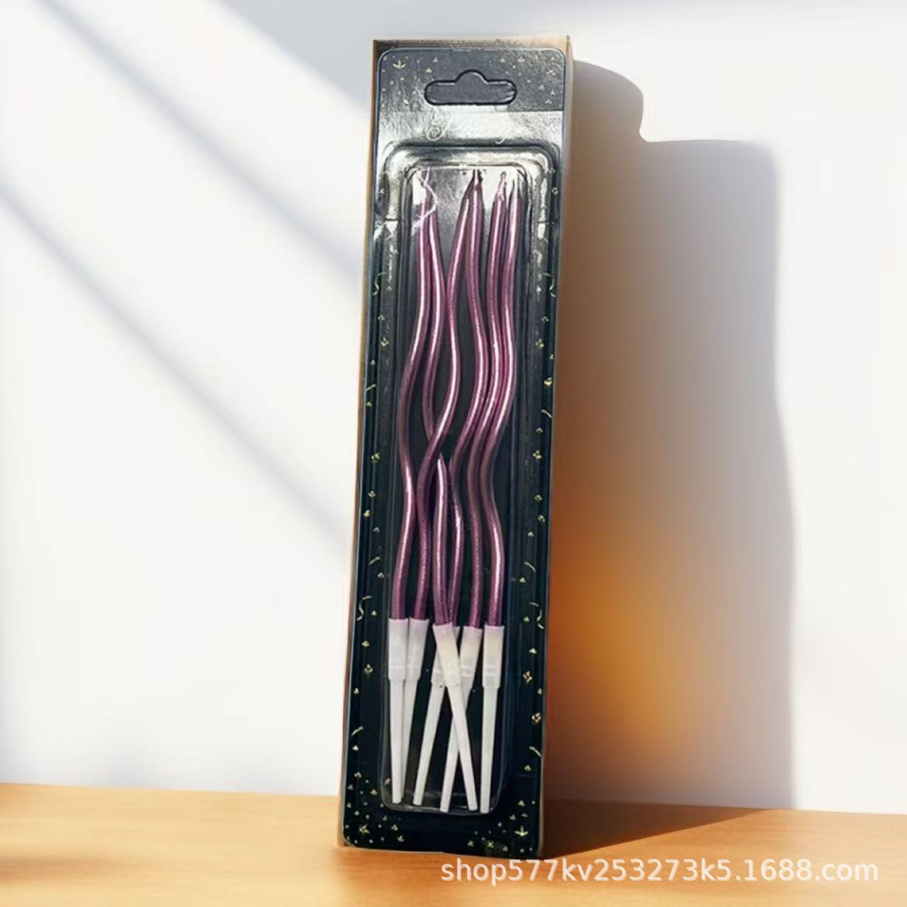 Velas de cumpleaños transfronterizas espirales doradas en forma de torsión productos de decoración de pastel velas de cumpleaños