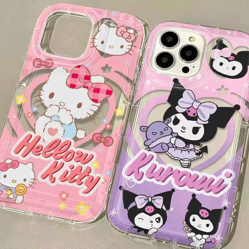 Китти, яблоко, совместимый чехол для телефона, мультфильм iPhone 15, мягкая пятка, iPhone 15 Pro Max, защита от падения