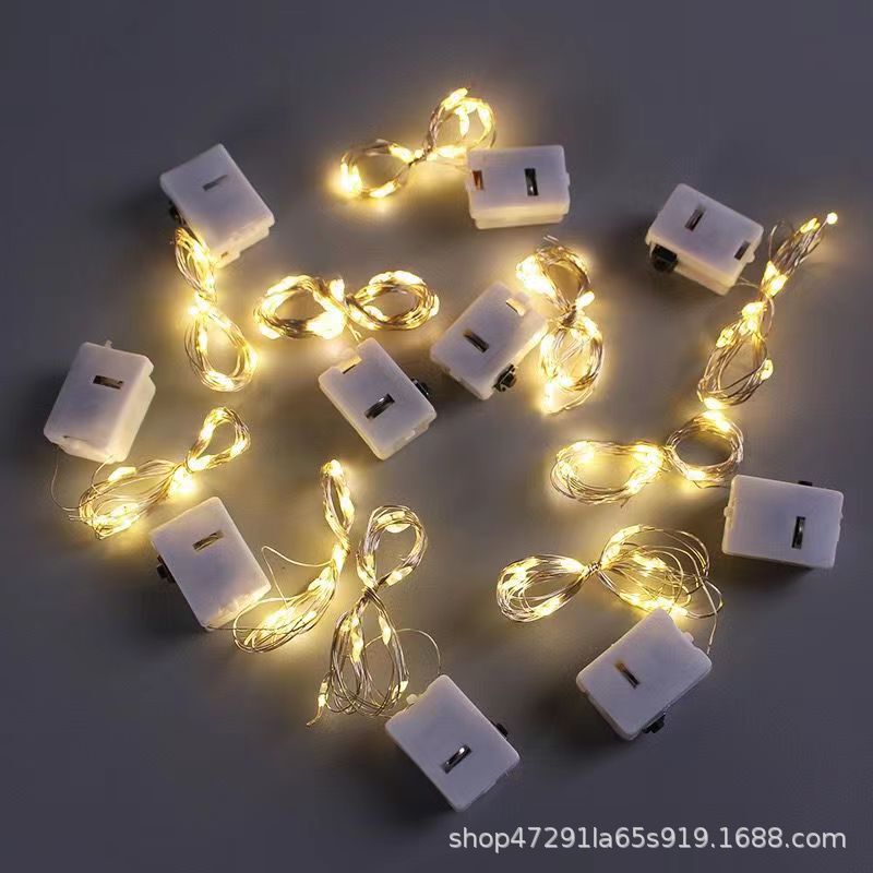 Light string small led colored light string copper wire light button light with battery box led light string festive bouquet decorative atmosphere light