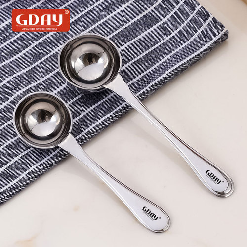 Thickened deep soup spoon 304 stainless steel weighing spoon household coffee milk powder kitchen baking measuring spoon