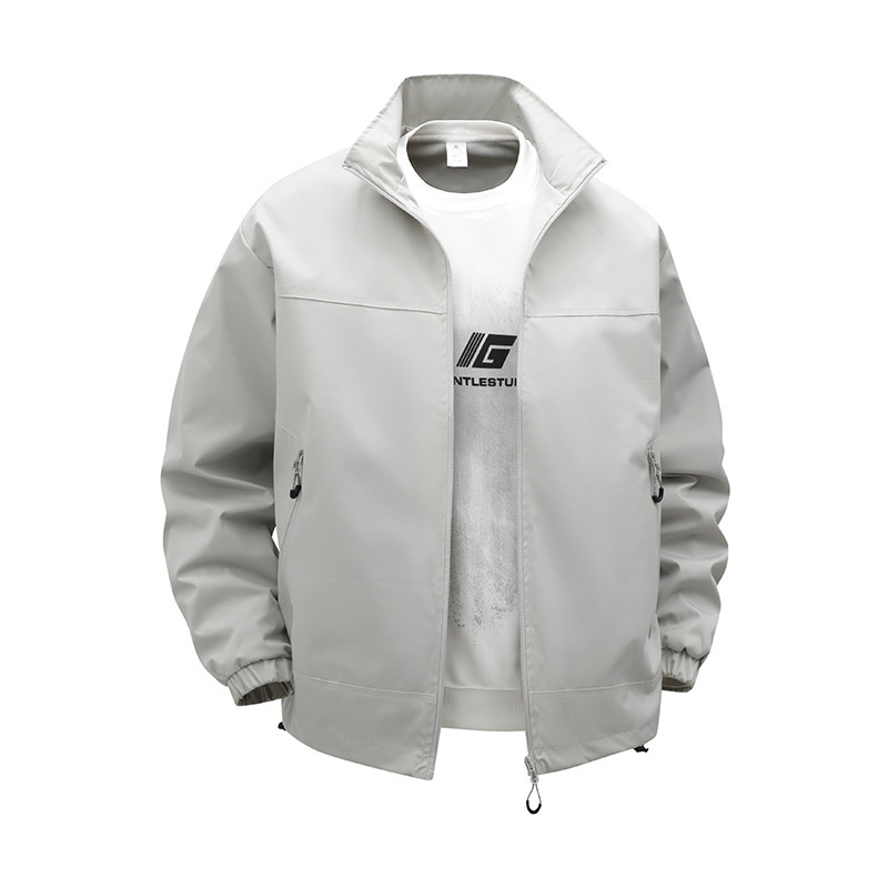 Men's Jacket Spring and Autumn Lightweight Stand Collar Zipper Cardigan Simple Solid Color Versatile Outdoor Workwear Coat Top Men's Jacket Spring and Autumn Lightweight Stand Collar Zipper Cardigan Simple Solid Color Versatile Outdoor Workwear Coat Top
