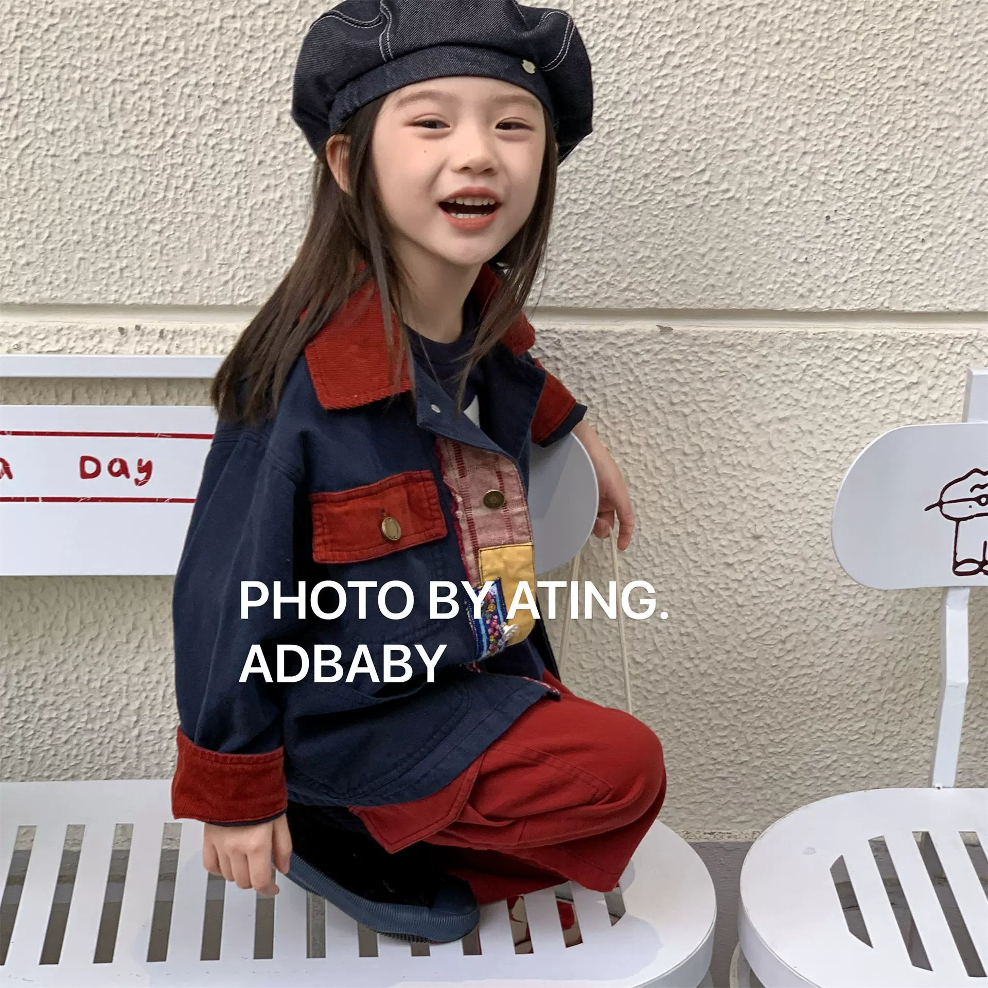 2025秋季湖州织里童装新款儿童工装款补丁外套女童男童秋装 6511
