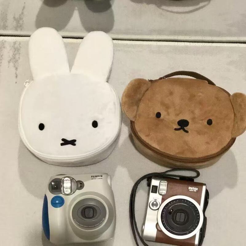 Isn Style Polaroid Cosmetics Bag Cute Bear Anti-Collision Large Capacity Handbag Multi-Functional Portable Camera Bag