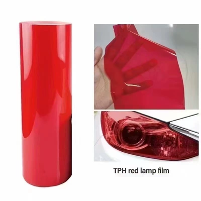 Car headlight protective film Black, Light Black, Matte Black Car - tph-red-30cm10m