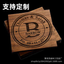 木质杯垫激光镭射定 制加工木制吊牌挂件激光雕刻打标刻字厂家