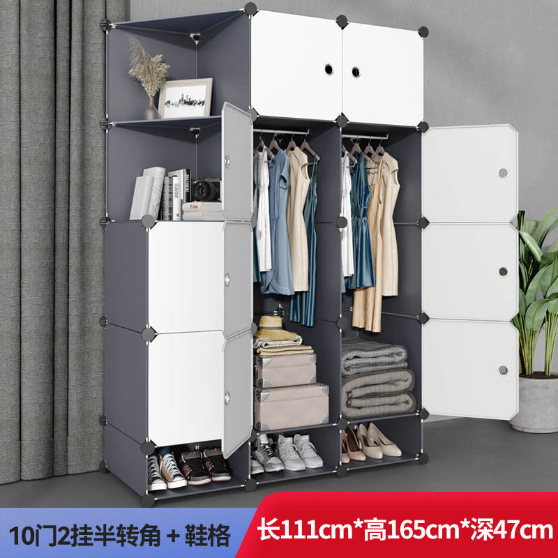 armario simple dormitorio ensamblado armario de almacenamiento alquiler armario de tela dormitorio pequeño armario fuerte y duradero