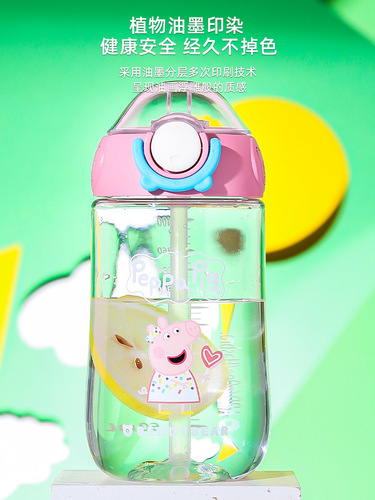 444Z Wholesale Duckbill Straw Cup Candy Page Transparent Water Bottle Summer Children's Water Cup Kindergarten Primary School Student Water