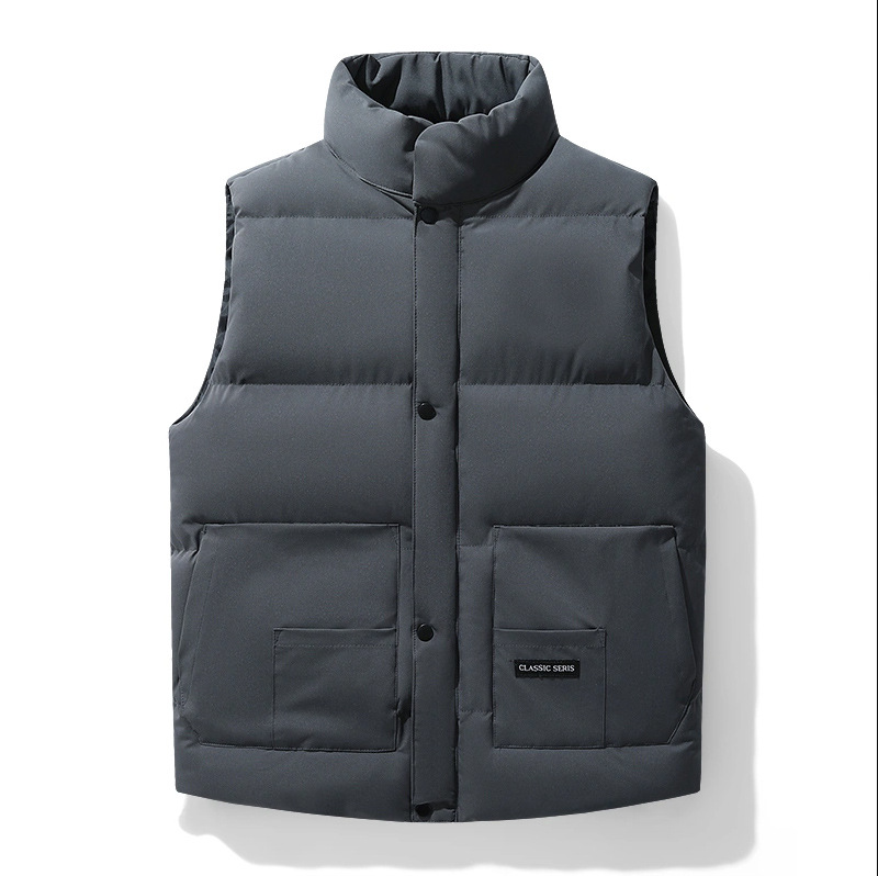 Chaleco de algodón con plumón para hombre, estilo coreano, holgado, moderno, grueso, para otoño e invierno